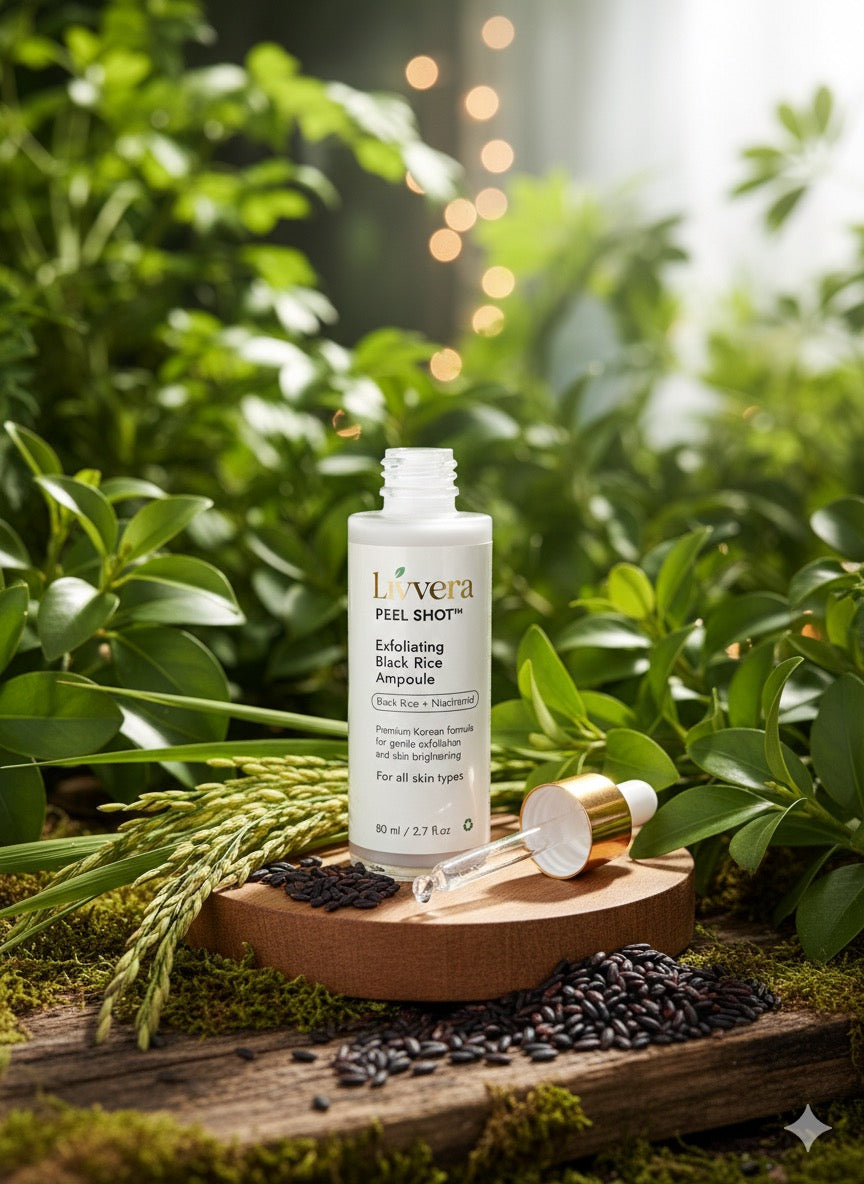 LIVVERA White Rice Peel Shot – Brightening & Gentle Exfoliating Serum