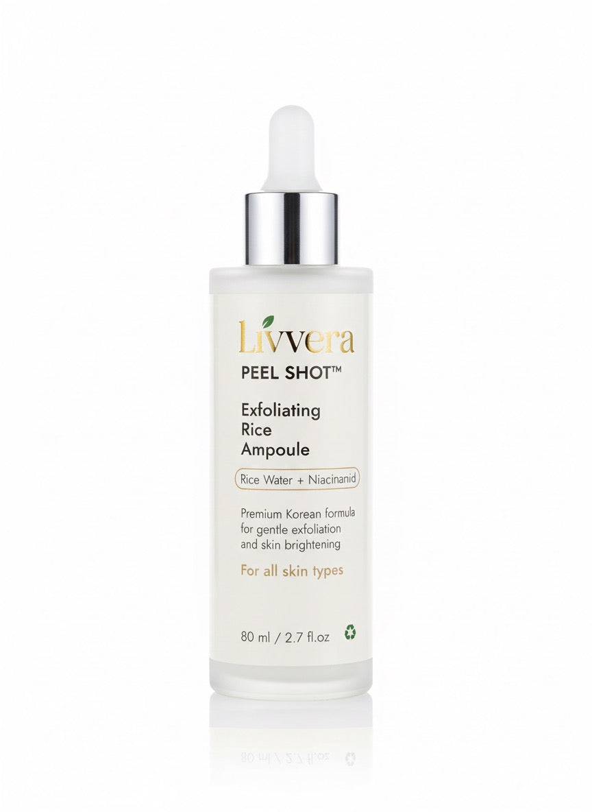 LIVVERA White Rice Peel Shot – Brightening & Gentle Exfoliating Serum