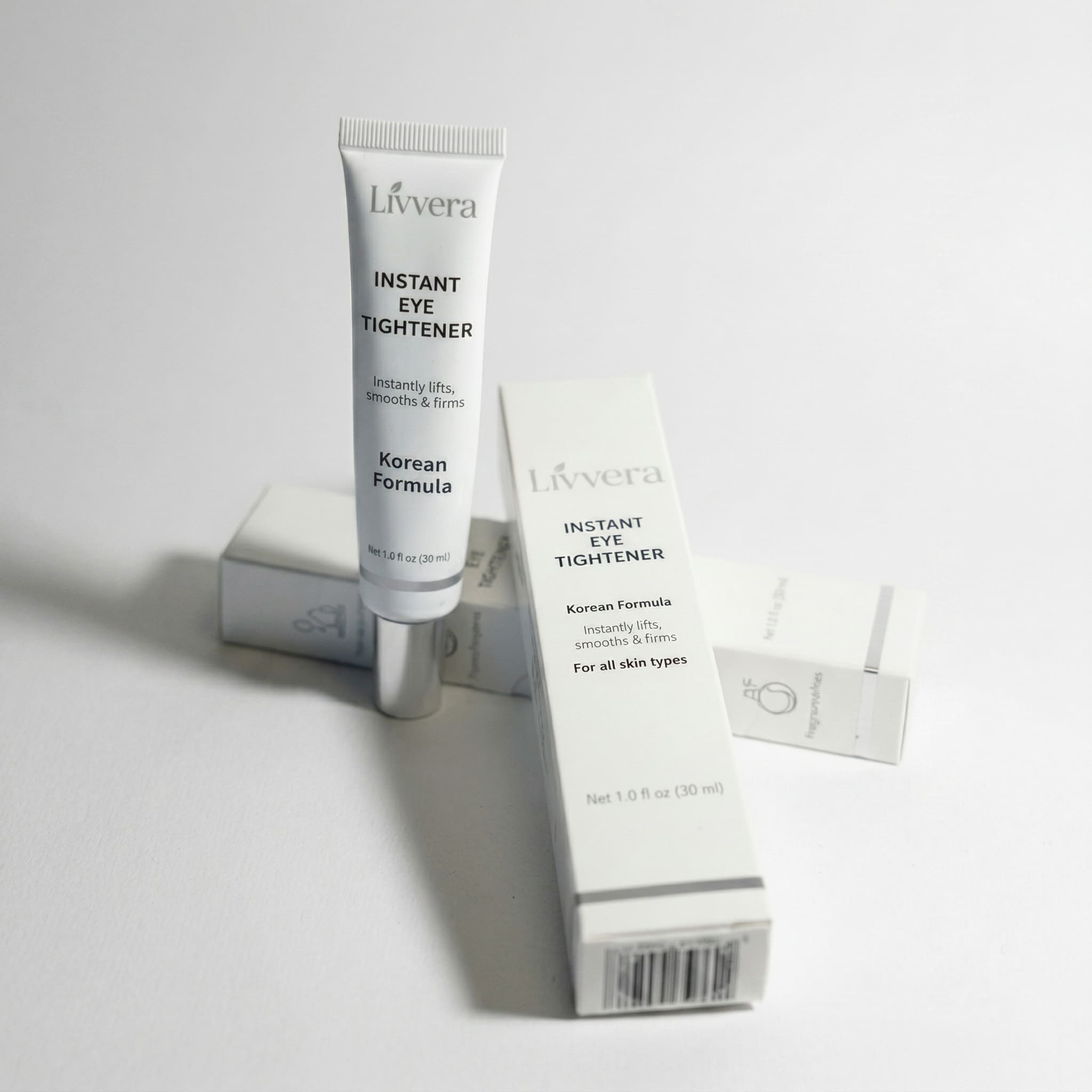 Lévera Instant Eye Tightener with packaging on a light gray background