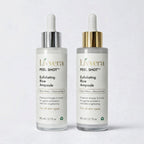 Two Livvera Exfoliating Rice Ampoules on a white background