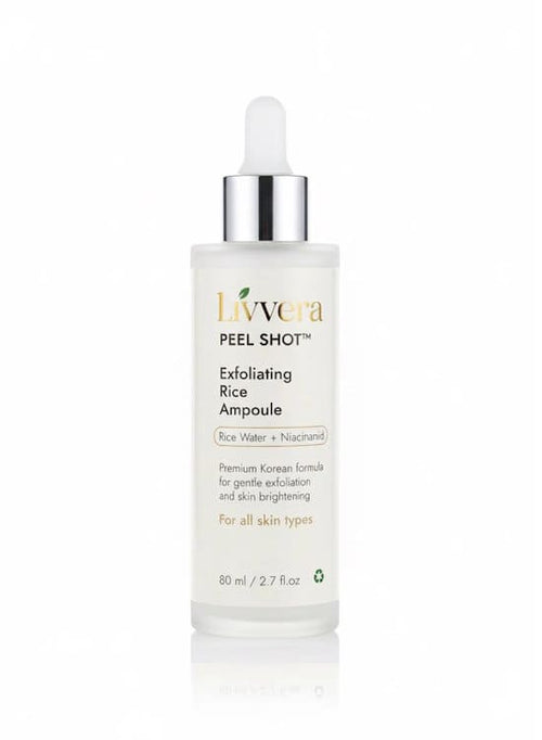 LIVVERA White Rice Peel Shot – Brightening & Gentle Exfoliating Serum